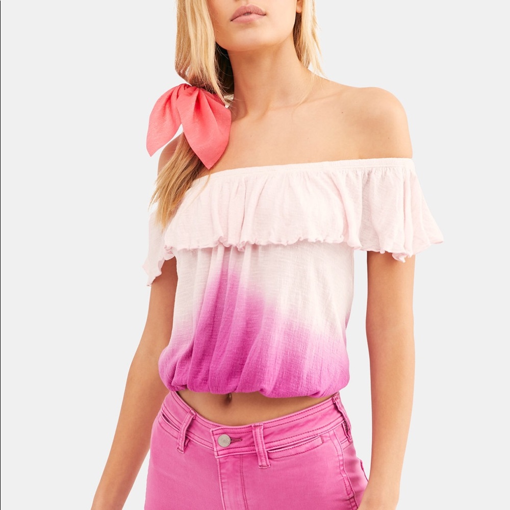 Free People Cora Lee Off The Shoulder Ombré Top